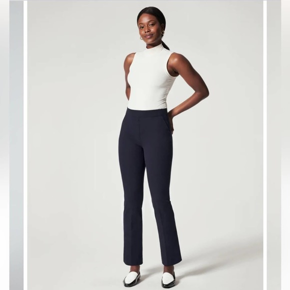 SPANX Pants - Spanx Navy Blue On-the-Go Kick Flare Pant Size Medium